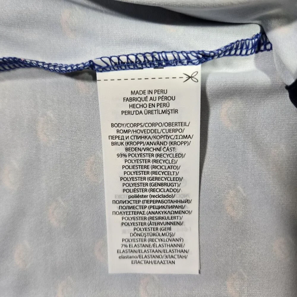 RLX Ralph Lauren Mens XL Performance Golf Floral Print Polo Shirt Stretch Blue